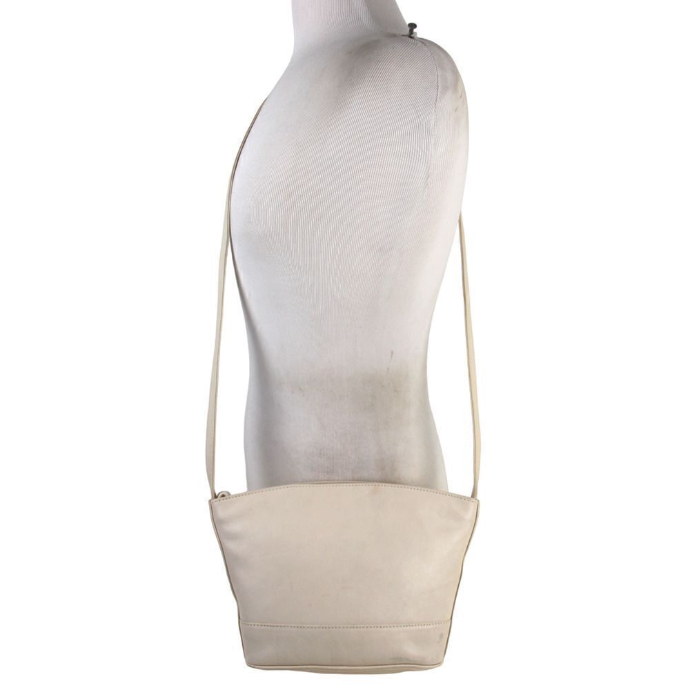 Paloma Picasso ITALY OFF WHITE GENUINE LEATHER SHOULDER BAG X-BODY HANDBAG PURSE - Picture 6 of 16